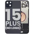 Back Glass With Steel Plate With MagSafe Magnet Pre-Installed Compatible For iPhone 15 Plus (No Logo) (Black)