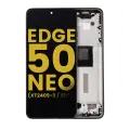 OLED Assembly With Frame Compatible For Motorola Moto Edge 50 Neo (XT2409-3 / 2024) (Refurbished) (Grisaille)