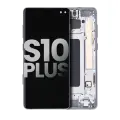 OLED Assembly With Frame Compatible For Samsung Galaxy S10 Plus (Used OEM Pull: Grade A) (Prism / Ceramic Black)