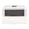 Top Case With Keyboard Compatible For MacBook Pro 15" W/ Touch Bar (A1707 / Late 2016 / Mid 2017) (US Keyboard) (Used OEM Pull: Grade B/C) (Silver)