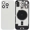 Back Glass With Steel Plate With MagSafe Magnet Pre-Installed Compatible For iPhone 16 Pro (No Logo) (White Titanium)