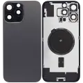 Back Glass With Steel Plate With MagSafe Magnet Pre-Installed Compatible For iPhone 16 Pro Max (No Logo) (Black Titanium)