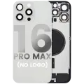 Back Glass With Steel Plate With MagSafe Magnet Pre-Installed Compatible For iPhone 16 Pro Max (No Logo) (White Titanium)