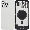 Back Glass With Steel Plate With MagSafe Magnet Pre-Installed Compatible For iPhone 16 Pro Max (No Logo) (White Titanium)