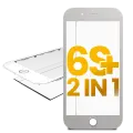 2 in 1 (Front Glass + Frame Pre-Installed) Compatible For iPhone 6S Plus (White) (2 Pack)