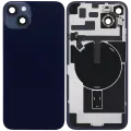 Back Glass With Steel Plate With Wireless NFC Charging MagSafe Magnet & Flashlight Flex Compatible For iPhone 14 Plus (Used OEM Pull: Grade A) (Midnight)