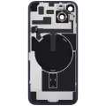 Back Glass With Steel Plate With Wireless NFC Charging MagSafe Magnet & Flashlight Flex Compatible For iPhone 14 Plus (Used OEM Pull: Grade A) (Midnight)