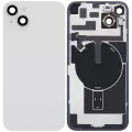 Back Glass With Steel Plate With Wireless NFC Charging MagSafe Magnet & Flashlight Flex Compatible For iPhone 14 Plus (Used OEM Pull: Grade A) (Starlight)