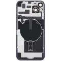 Back Glass With Steel Plate With Wireless NFC Charging MagSafe Magnet & Flashlight Flex Compatible For iPhone 14 Plus (Used OEM Pull: Grade A) (Starlight)