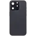Back Housing W/ Small Pre-Installed Compatible For iPhone 15 Pro (International Version) (Used OEM Pull: Grade A) (Black Titanium)