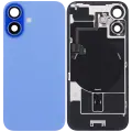 Back Glass With Steel Plate With Wireless NFC Charging MagSafe Magnet & Flashlight Flex Compatible For iPhone 16 (Used OEM Pull: Grade B) (Ultramarine)