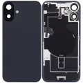 Back Glass With Steel Plate With Wireless NFC Charging MagSafe Magnet & Flashlight Flex Compatible For iPhone 16 Plus (Used OEM Pull: Grade B) (Black)