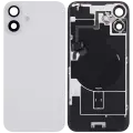 Back Glass With Steel Plate With Wireless NFC Charging MagSafe Magnet & Flashlight Flex Compatible For iPhone 16 Plus (Used OEM Pull: Grade B) (White)