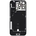Back Glass With Steel Plate With Wireless NFC Charging MagSafe Magnet & Flashlight Flex Compatible For iPhone 16 Pro Max (Used OEM Pull: Grade B) (White Titanium)