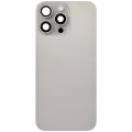 Back Glass With Steel Plate With Wireless NFC Charging MagSafe Magnet & Flashlight Flex Compatible For iPhone 16 Pro Max (Used OEM Pull: Grade B) (Natural Titanium)
