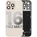 Back Glass With Steel Plate With Wireless NFC Charging MagSafe Magnet & Flashlight Flex Compatible For iPhone 16 Pro Max (Used OEM Pull: Grade B) (Desert Titanium)