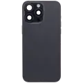 Back Housing W/ Small Pre-Installed Compatible For iPhone 15 Pro Max (International Version) (Used OEM Pull: Grade A) (Black Titanium)