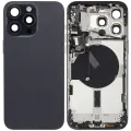 Back Housing W/ Small Pre-Installed Compatible For iPhone 15 Pro Max (International Version) (Used OEM Pull: Grade A) (Black Titanium)