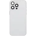 Back Housing W/ Small Pre-Installed Compatible For iPhone 15 Pro Max (International Version) (Used OEM Pull: Grade A) (White Titanium)
