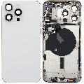 Back Housing W/ Small Pre-Installed Compatible For iPhone 15 Pro Max (International Version) (Used OEM Pull: Grade A) (White Titanium)
