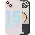 Back Glass With Steel Plate With MagSafe Magnet Pre-Installed Compatible For iPhone 15 Plus (Service Pack) (Pink)
