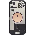 Back Glass With Steel Plate With MagSafe Magnet Pre-Installed Compatible For iPhone 15 Plus (Service Pack) (Black)