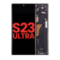 OLED Assembly With Frame Compatible For Samsung Galaxy S23 Ultra (US & International) (Aftermarket Plus) (Phantom Black)