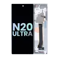 OLED Assembly With Frame Compatible For Samsung Galaxy Note 20 Ultra 5G (Service Pack) (Mystic White)