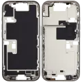 Mid-Frame Housing With Power And Volume Button Compatible For iPhone 16 Pro (International Version) (Used OEM Pull: Grade A) (Natural Titanium)
