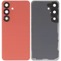 Back Cover Glass With Camera Lens Compatible For Samsung Galaxy S25 5G (No Logo) (Aftermarket Plus) (Coral Red)