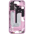 Mid-Frame Housing With Power And Volume Button Compatible For iPhone 16 (International Version) (Used OEM Pull: Grade A) (Pink)