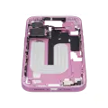 Mid-Frame Housing With Power And Volume Button Compatible For iPhone 16 (International Version) (Used OEM Pull: Grade A) (Pink)