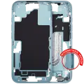 Mid-Frame Housing With Power And Volume Button Compatible For iPhone 16 (International Version) (Used OEM Pull: Grade A) (Teal)
