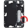 Mid-Frame Housing With Power And Volume Button Compatible For iPhone 16 Plus (International Version) (Used OEM Pull: Grade A) (Black)