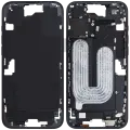 Mid-Frame Housing With Power And Volume Button Compatible For iPhone 16 Plus (International Version) (Used OEM Pull: Grade A) (Black)