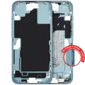 Mid-Frame Housing With Power And Volume Button Compatible For iPhone 16 Plus (International Version) (Used OEM Pull: Grade A) (Teal)