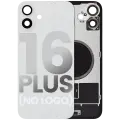 Back Glass With Steel Plate With MagSafe Magnet Pre-Installed Compatible For iPhone 16 Plus (No Logo) (White)