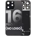 Back Glass With Steel Plate With Wireless NFC Charging MagSafe Magnet & Flashlight Flex Compatible For iPhone 16 Pro Max (No Logo) (Black Titanium)
