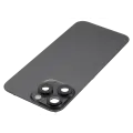 Back Glass With Steel Plate With Wireless NFC Charging MagSafe Magnet & Flashlight Flex Compatible For iPhone 16 Pro Max (No Logo) (Black Titanium)