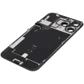Back Glass With Steel Plate With Wireless NFC Charging MagSafe Magnet & Flashlight Flex Compatible For iPhone 16 Pro Max (No Logo) (Black Titanium)