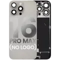 Back Glass With Steel Plate With Wireless NFC Charging MagSafe Magnet & Flashlight Flex Compatible For iPhone 16 Pro Max (No Logo) (Natural Titanium)