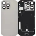 Back Glass With Steel Plate With Wireless NFC Charging MagSafe Magnet & Flashlight Flex Compatible For iPhone 16 Pro Max (No Logo) (Natural Titanium)