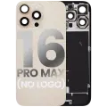 Back Glass With Steel Plate With Wireless NFC Charging MagSafe Magnet & Flashlight Flex Compatible For iPhone 16 Pro Max (No Logo) (Desert Titanium)