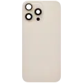 Back Glass With Steel Plate With Wireless NFC Charging MagSafe Magnet & Flashlight Flex Compatible For iPhone 16 Pro Max (No Logo) (Desert Titanium)