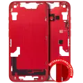 Mid-Frame Housing With Power And Volume Button Compatible For iPhone 14 (International Version) (Aftermarket Plus) (Red)