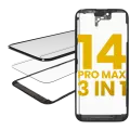 3 in 1  (Glass With OCA Pre-Installed + Frame) Compatible For iPhone 14 Pro Max (OCA Master)