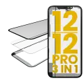 3 in 1  (Glass With OCA Pre-Installed + Frame) Compatible For iPhone 12 / 12 Pro (OCA Master)