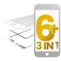 3 in 1 (Front Glass + Frame + OCA Pre-Installed) Compatible For iPhone 6 Plus (2 Pack) (White)