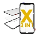 Glass With Frame & OCA Pre-Installed Compatible For iPhone X (Frame With Glue) (Premium / 3 in 1) (2 Pack)
