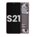 OLED Assembly With Frame Compatible For Samsung Galaxy S21 5G (Used OEM Pull: Grade A) (Phantom Violet)
